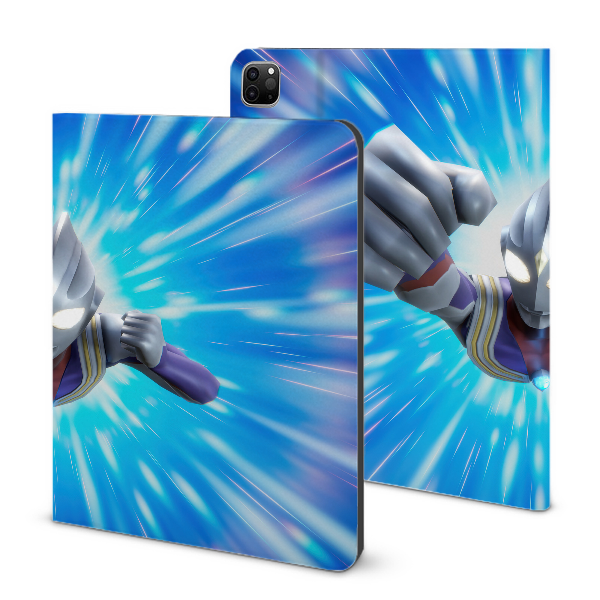 （画像用） ウルトラマン Ultraman IPad ケース ブック型 PUレザー TPU 耐衝撃 軽量 薄型 ペン収納なし 全面保護 IPad 各モデル対応